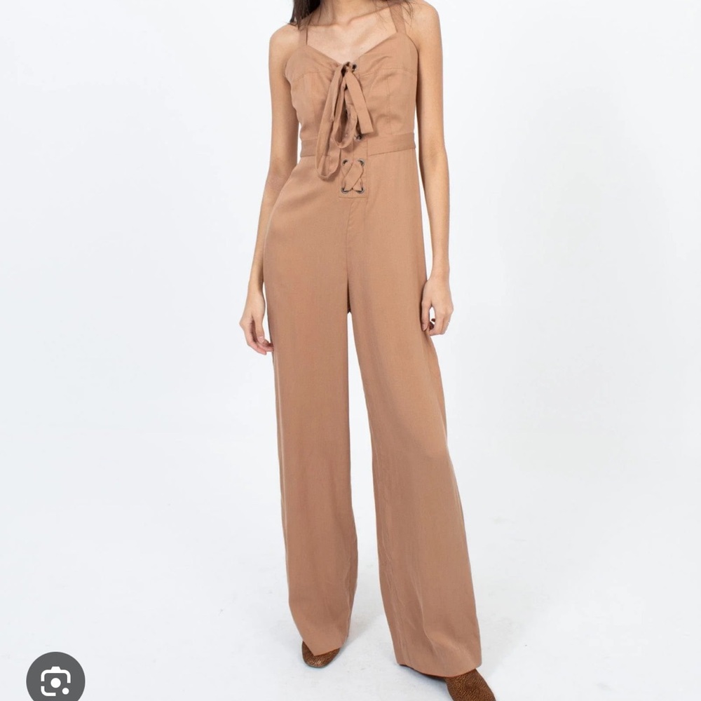 BCBGMaxAzria Becka Tan Jumpsuit Size 0 NWT